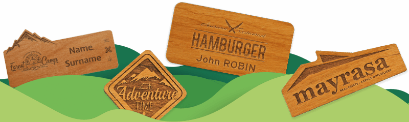 Wooden Name Badges