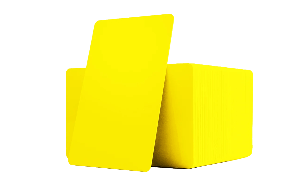 Blank Yellow PVC cards - 760 mic
