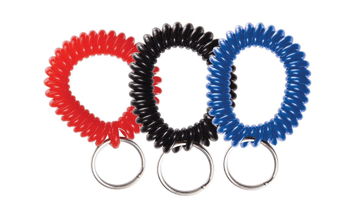 Plastic wrist coil with nickel-plated split ring