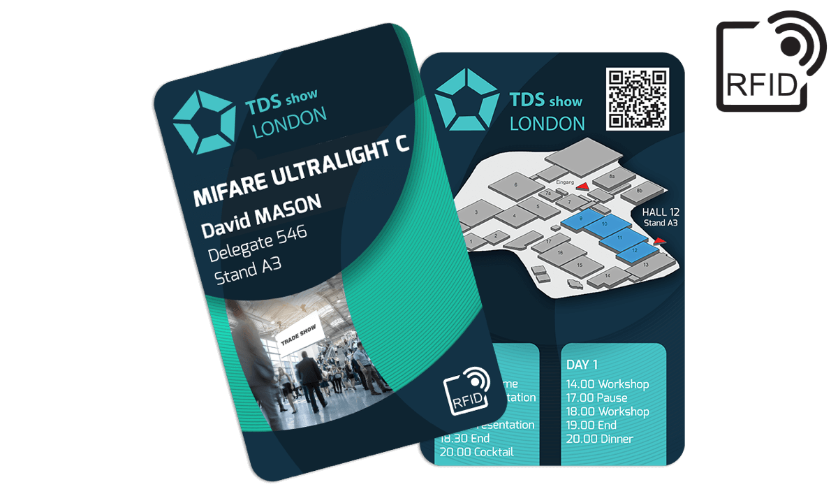 Custom RFID cards 133 x 85 mm - Mifare UltraLight C