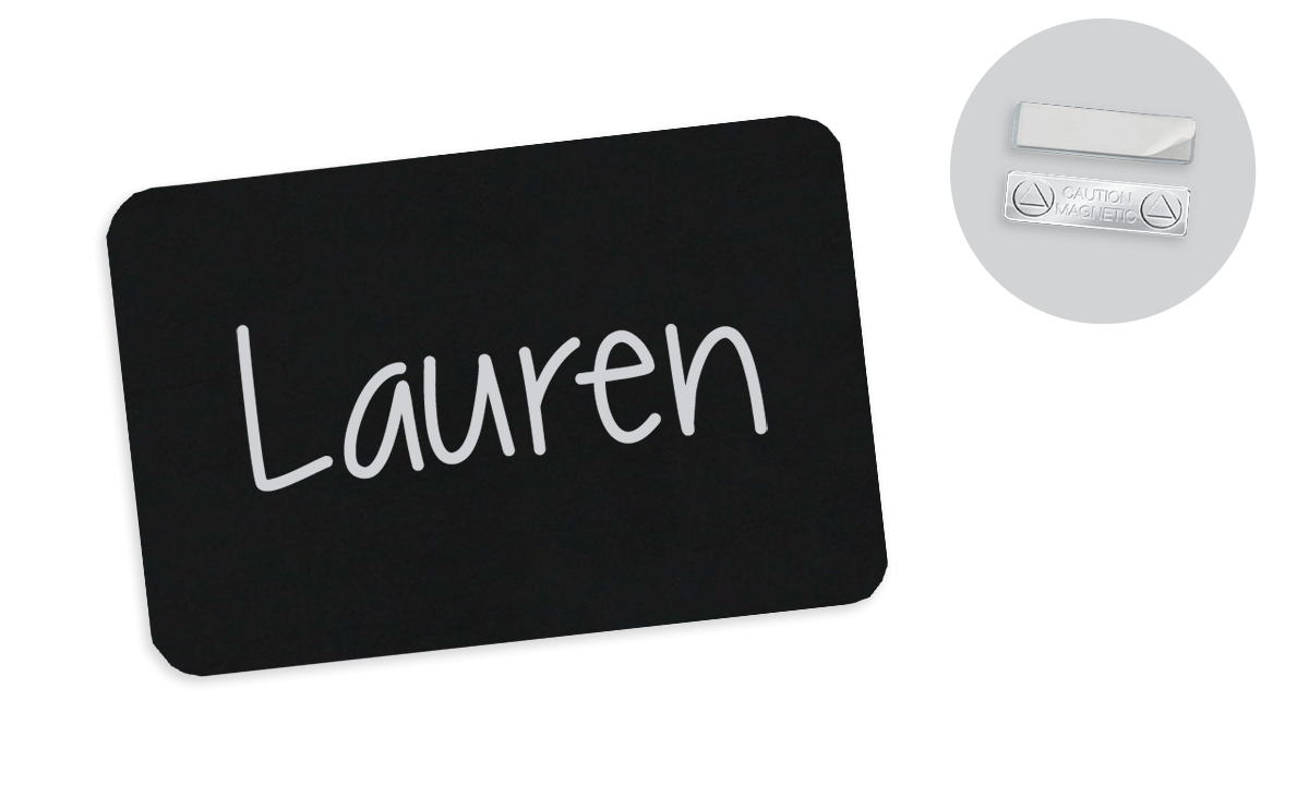 Chalkboard Badge 75Mm X 50Mm, Blank, Magnetic Fastener