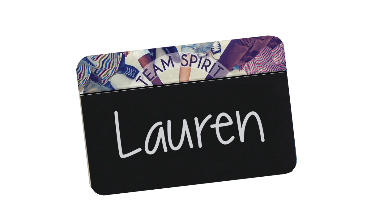 Chalkboard Name Badges, 75 X 50 mm, Custom Imprint at the Top
