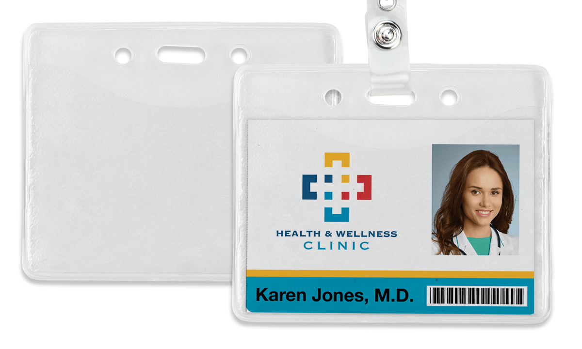 Textured Vinyl Badge Holder - Credit Card Size (CR80)