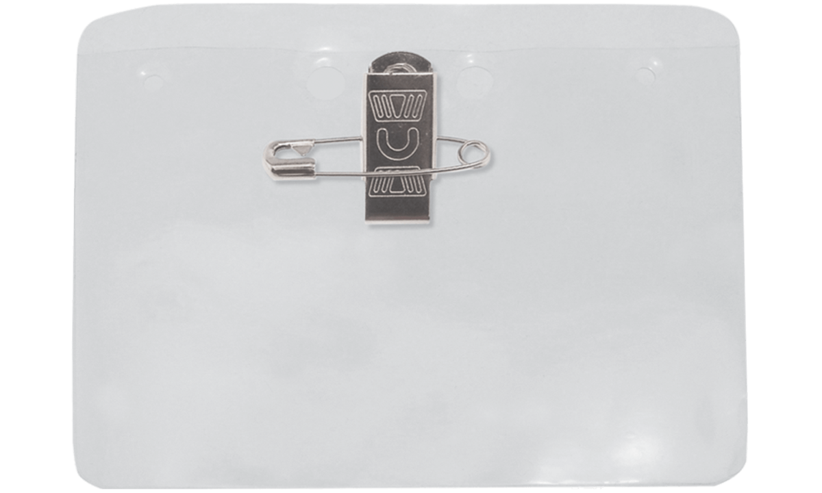 Vinyl Badge Holder with Pin-Clip combo - 102 x 78 mm Insert