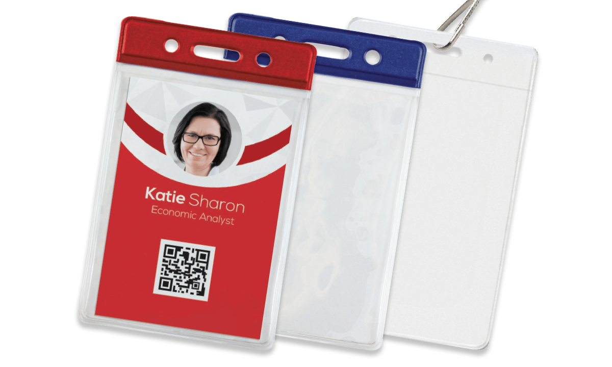 Custom Colour coded Vinyl Badge Holders - Credit Card Size (CR80)