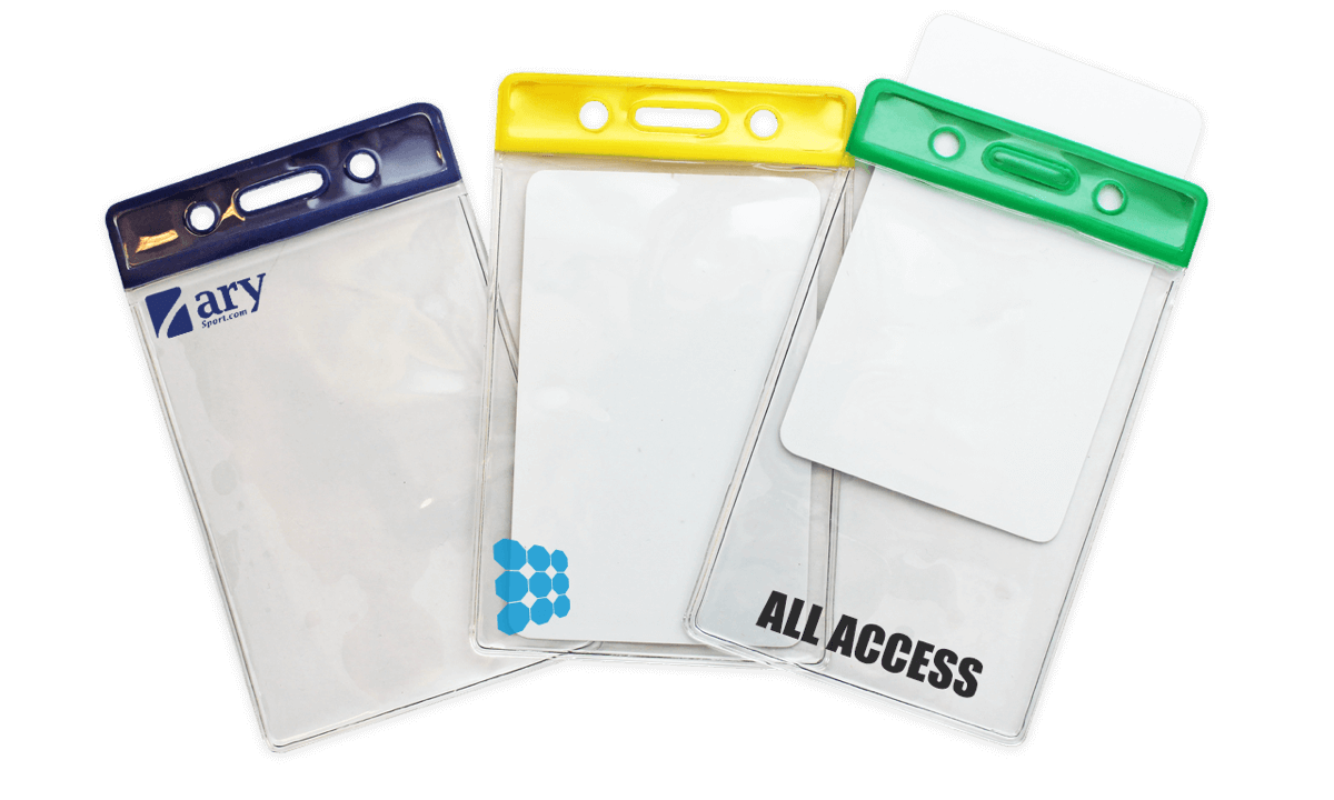 Custom Colour coded Vinyl Badge Holders - Credit Card Size (CR80)