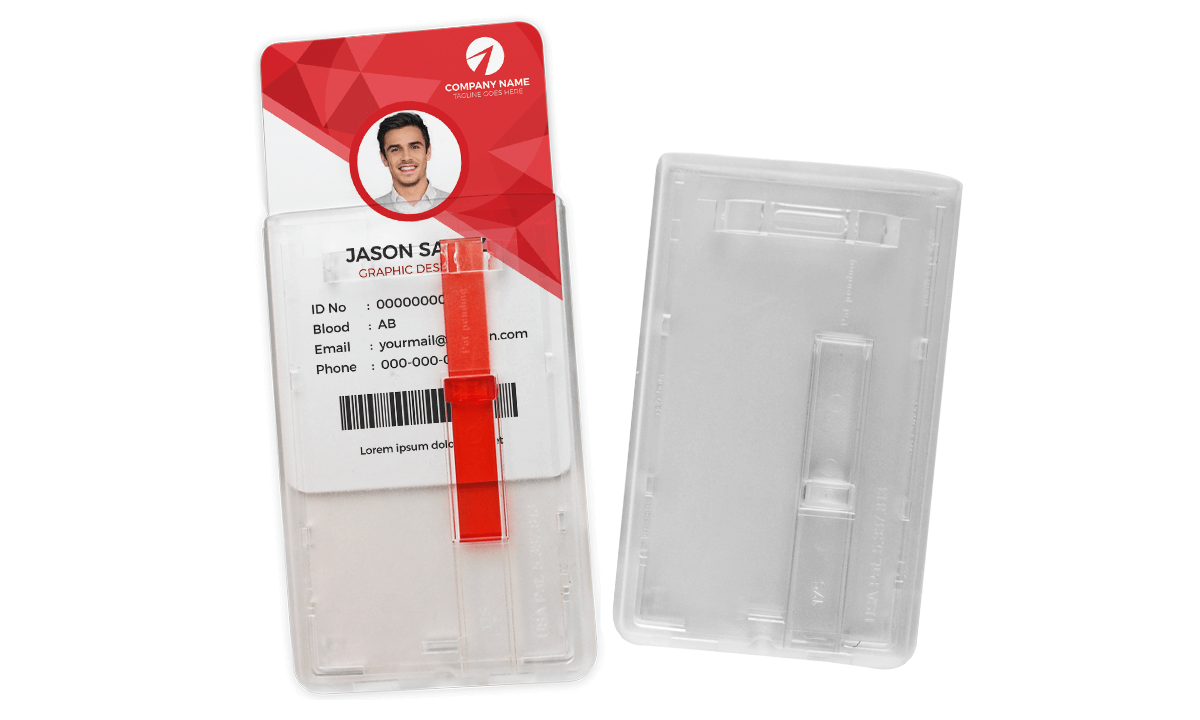 Premium Vertical Rigid One-Card Holder with Slider