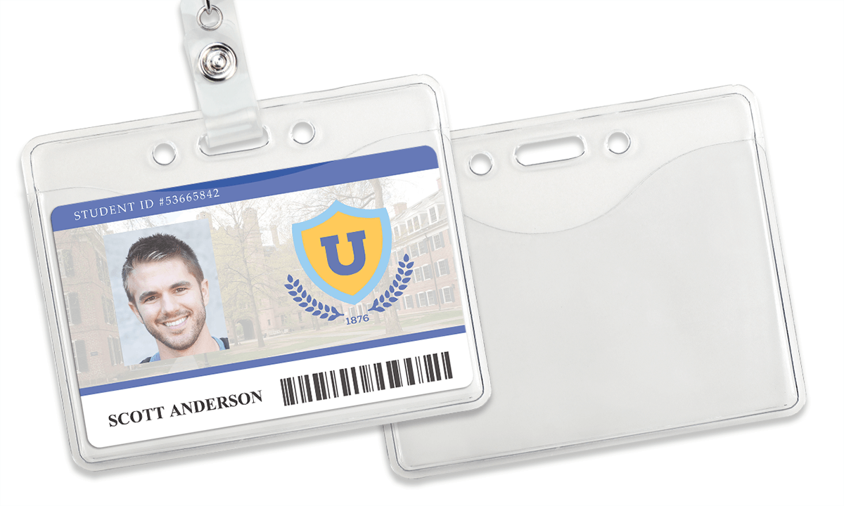 Premium Horizontal Vinyl 2-Pocket Holder - Credit Card Size (CR80)