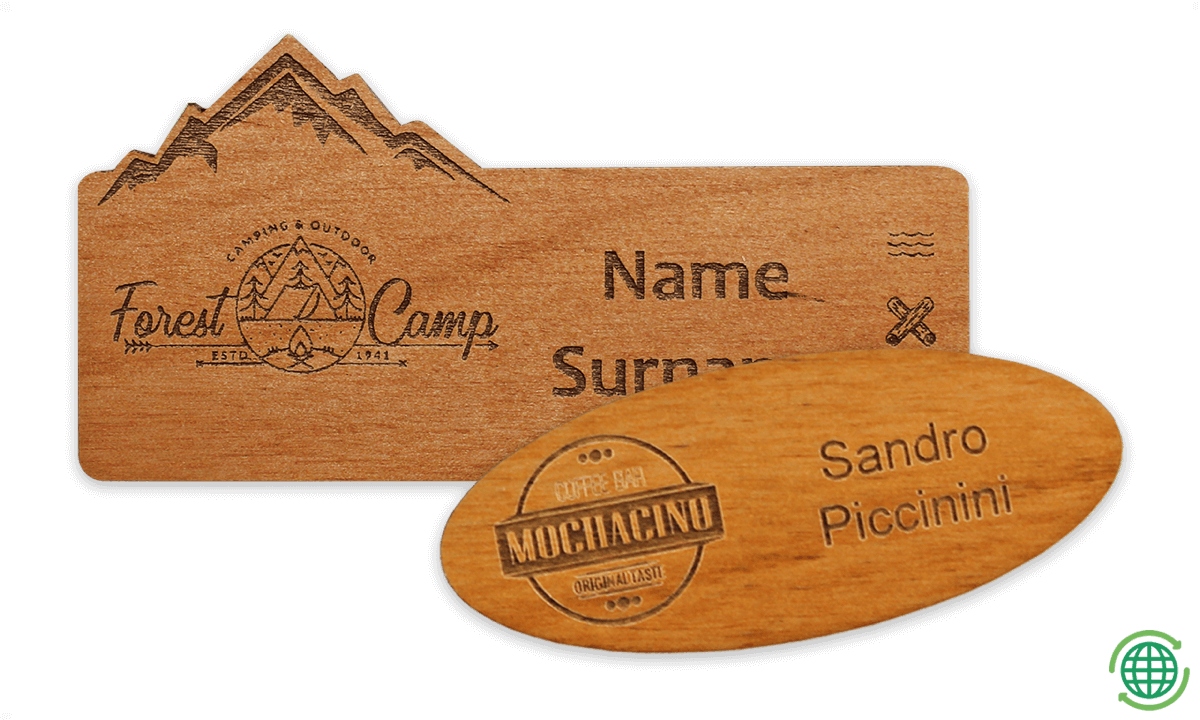 Impress Wooden Name Badge Special Shape