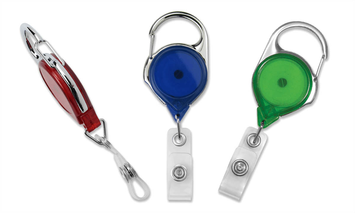 No-Twist Carabiner Badge-Reel - Translucent Colours