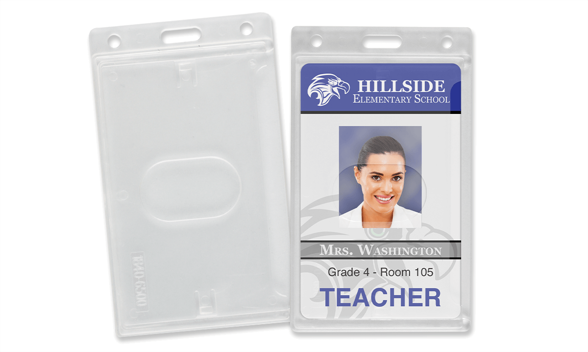 Vertical Rigid One-Card Holder with Thumb Notch - Frosted