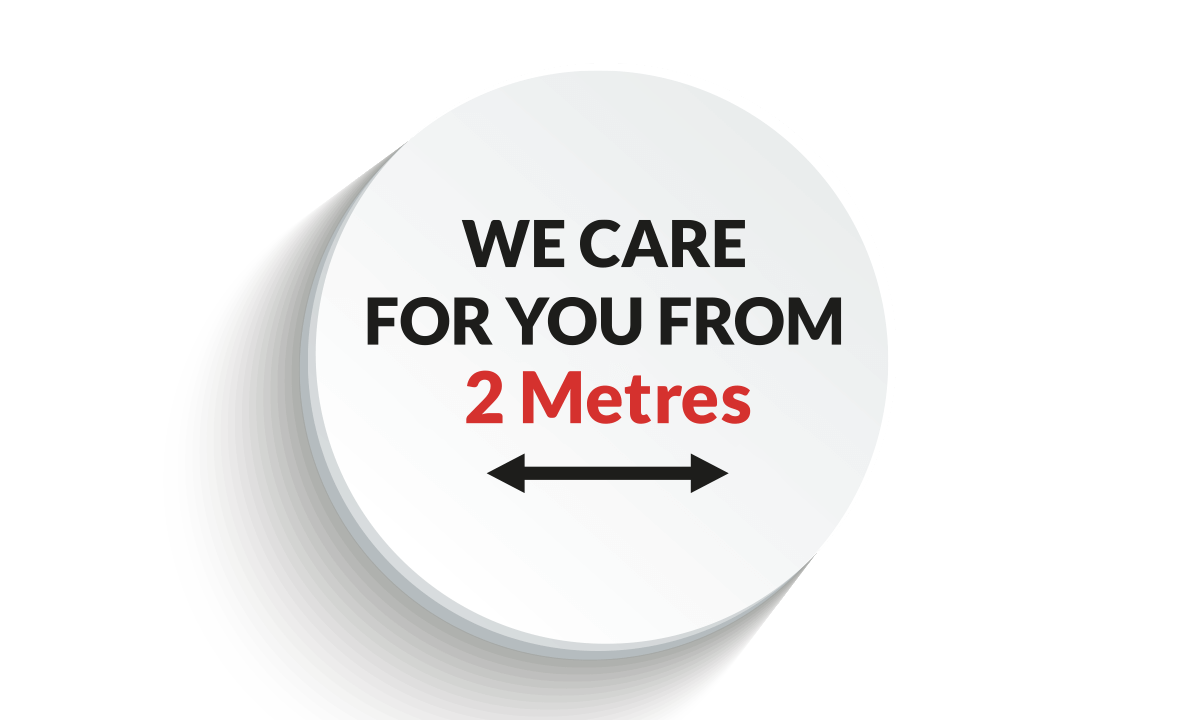 Keep A Safe Distance Badge, 50 mm Round