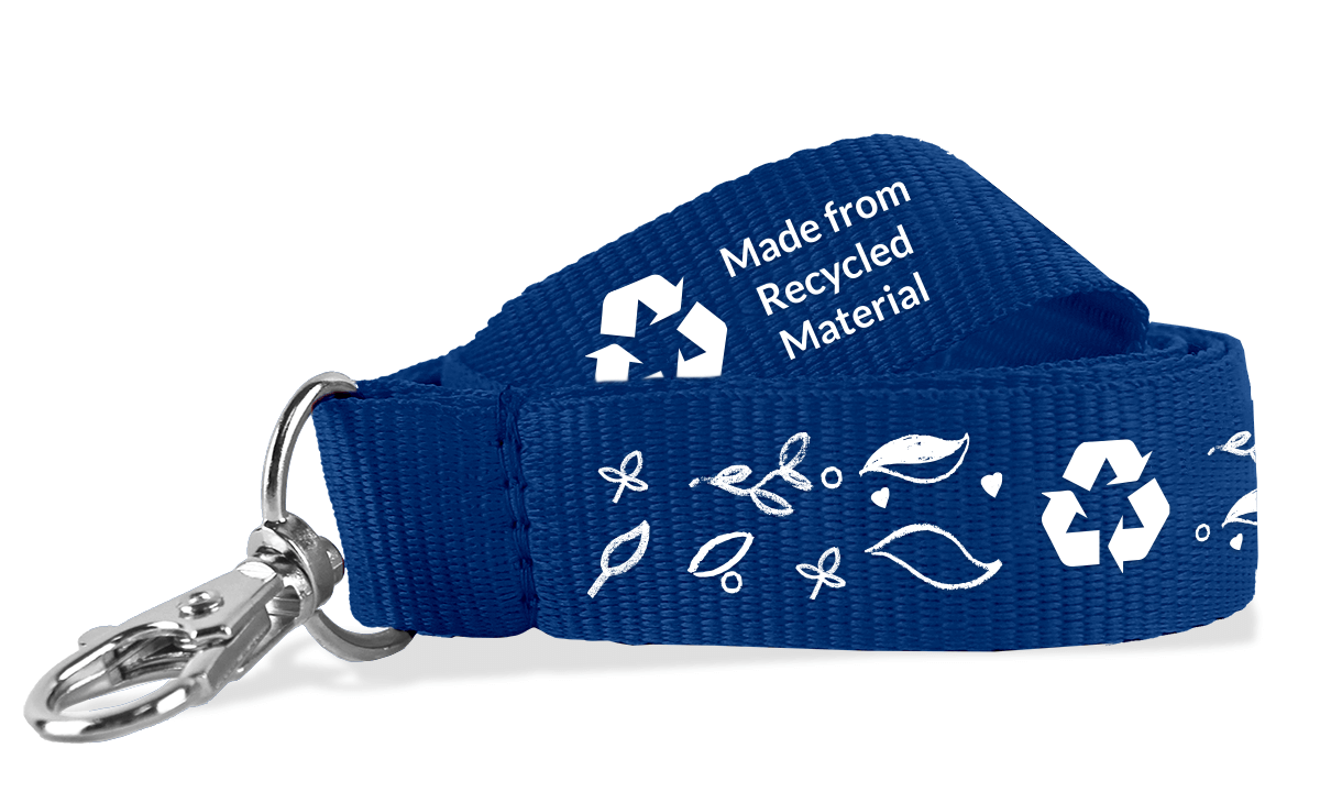 Custom 20mm Recycled P. E. T. Lanyards - One-Colour Print