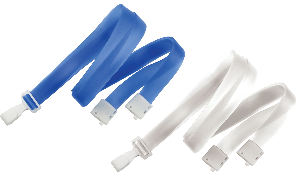 15mm Vinyl Lanyards with Wide No-Twist Plastic Hook and Breakaway