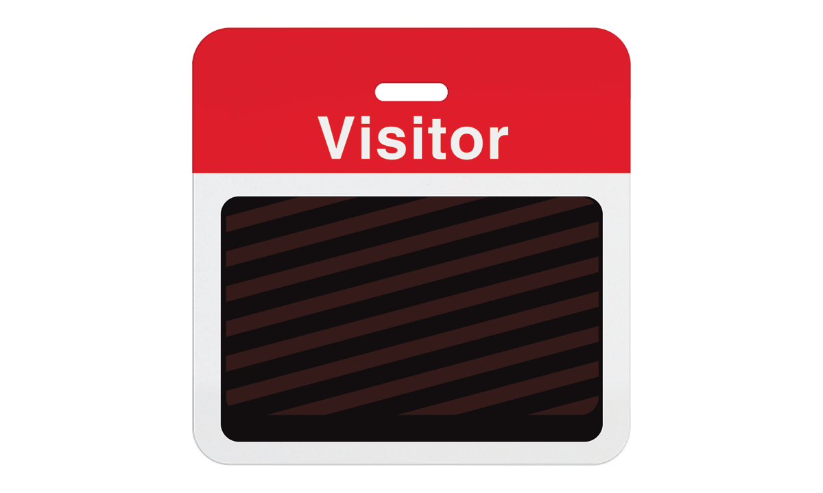 2-pieces thermal clip-on TEMPBadges - Back part with pre-printed red top
