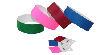 Pre-numbered Tyvek wristbands with pull-off tab 25 mm