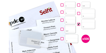 Megatag Selfit® Inserts, 95 x 36 mm, White, 500 inserts
