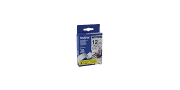Brother P-touch Tapes, 12 mm, Black On Clear Tape