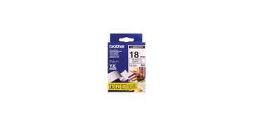 Brother P-touch Tapes, 18 mm, Black On White Tape
