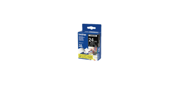 Brother P-touch Tapes, 24 mm, White On Black Tape