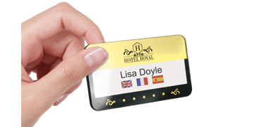 Reusable Selfit® PRO Double line Name Badges, 70 x 40 mm