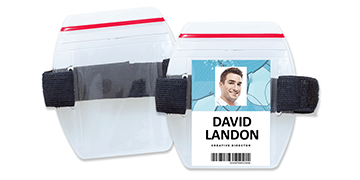 Armband Badge Holder with Strap and Zipper Closure