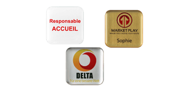 Premium Impress Name Badge, 32 X 32 mm