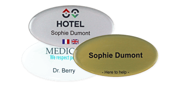 Premium Impress Name Badge, 75 X 38 mm - Oval