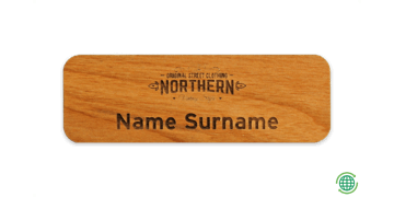 Impress Wooden Name Badge, 75 X 25 mm