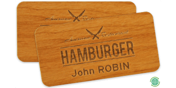 Impress Wooden Name Badge, 75 X 38 mm