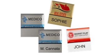Premium Reusable Name Badge, 32 X 32 mm, 12 mm sticky label