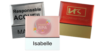 Premium Reusable Name Badge, 50 X 50 mm, 18 mm sticky label