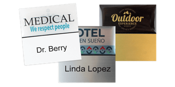 Premium Reusable Name Badge, 50 X 50 mm, 24 mm sticky label