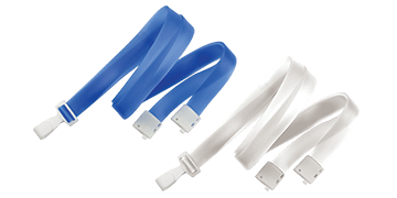 15mm Vinyl Lanyards with Wide No-Twist Plastic Hook and Breakaway
