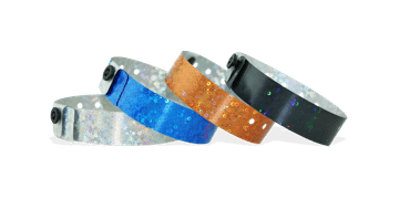 Holographic wristbands 19 mm liquid glitter