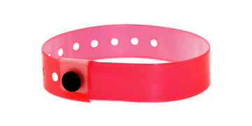Plain Translucent Vinyl Wristbands, 19 mm, Strawberry Red