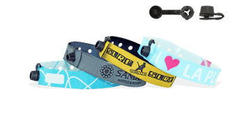 Woven wristbands with plastic round clip closure, Nice
